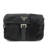 PRADA Nylon Leather Shoulder Bag Crossbody Bag Black BT0521