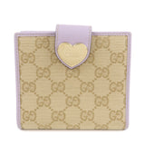 GUCCI Lovely Heart GG Canvas Leather W Hook Bi-Fold Wallet 203549  d