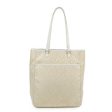 Christian Dior Trotter Canvas Leather Tote Bag Gold White 05RU0034