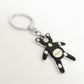 PRADA Metal Bear Bag Charm Key Chain Black Silver 1AJB11