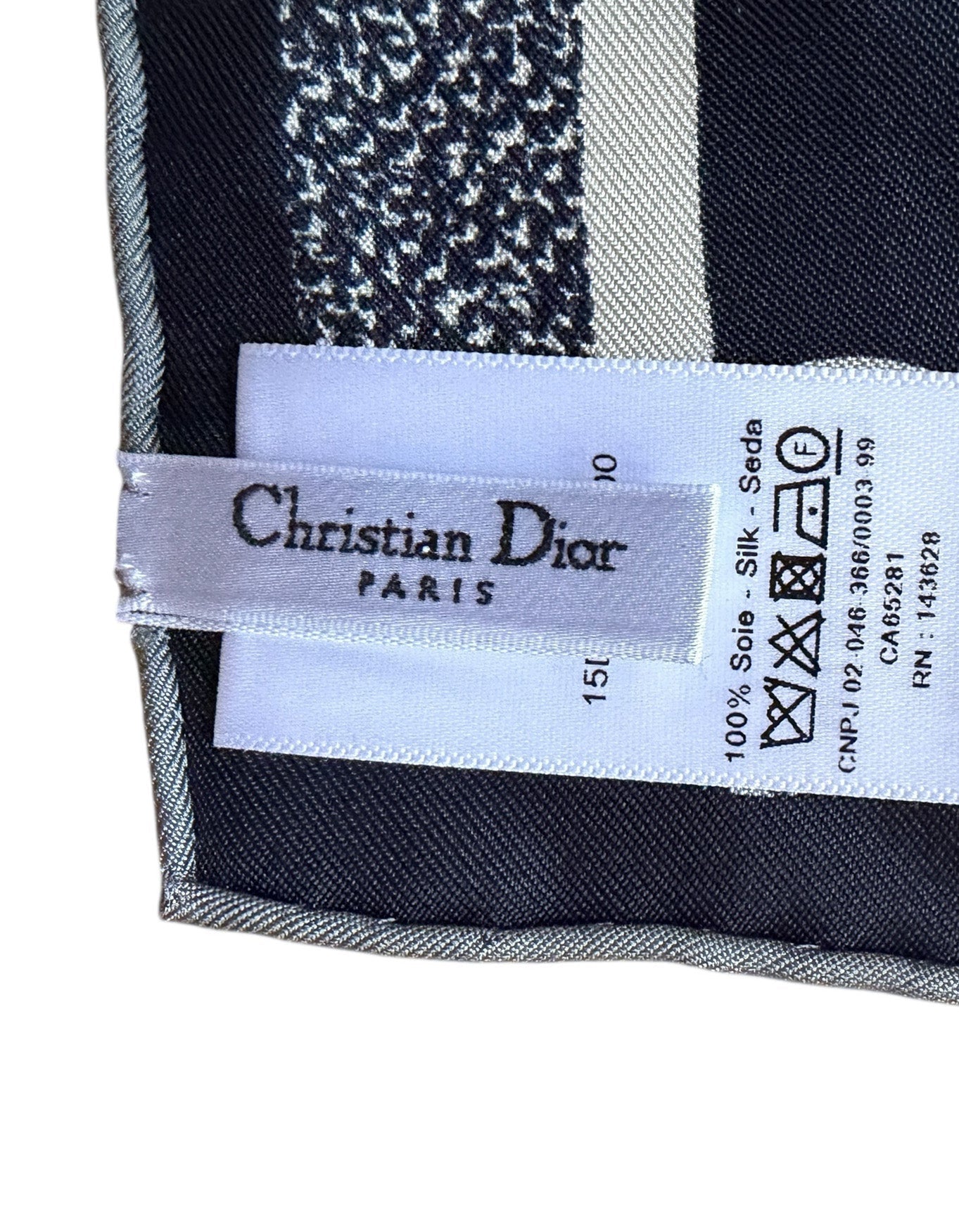 Dior Gray Oblique Diortwin 90 Square Silk Scarf