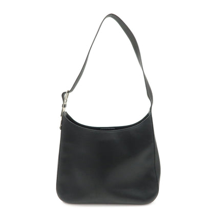 PRADA Logo Leather Shoulder Bag Crossbody Bag Black