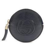 GUCCI Interlocking G Patent Leather Coin Case Navy  337946