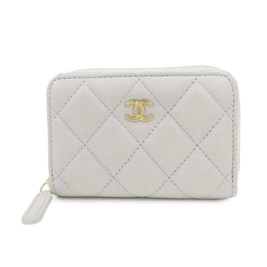 CHANEL COCO Mark Matelasse Classic Round Zippy Coin Purse AP0216