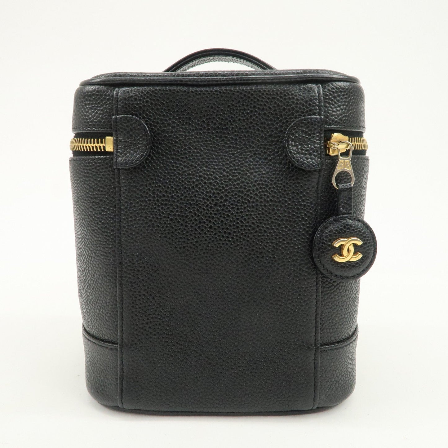 CHANEL COCO Mark Caviarskin Vanity Bag Hand Bag Black A01998