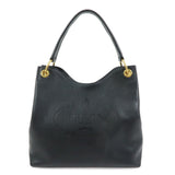 PRADA Logo Leather Shoulder Bag Hand Bag Black 1BC051