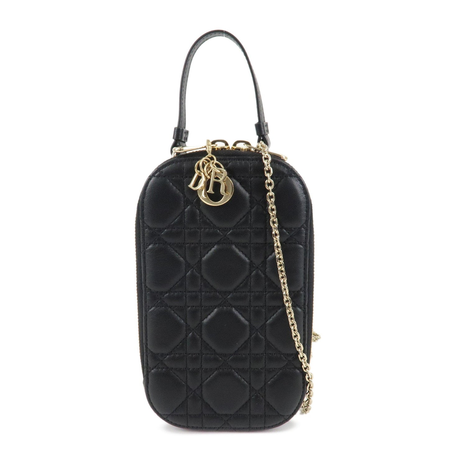 Christian Dior Lady Dior Call'in Dior Cannage Lamb Skin Phone Holder  d