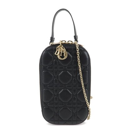 Christian Dior Lady Dior Call'in Dior Cannage Lamb Skin Phone Holder  d