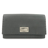 FENDI Selleria Leather Peekaboo Bi-Fold Long Wallet Gray 8M0308