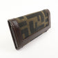 FENDI Zucca Canvas Leather 6 Ring Key Case Key Holder Brown 10163