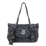 PRADA Logo Leather Shoulder Bag Hand Bag Black BR3901