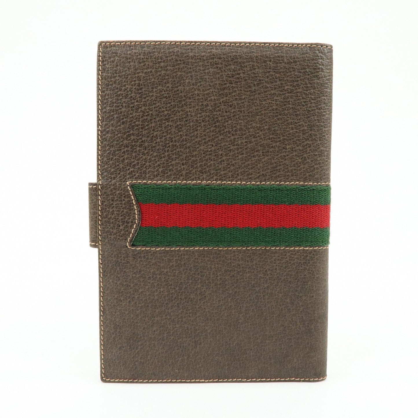GUCCI Sherry Leather Agenda Cover Planner Cover Passport Case Brown