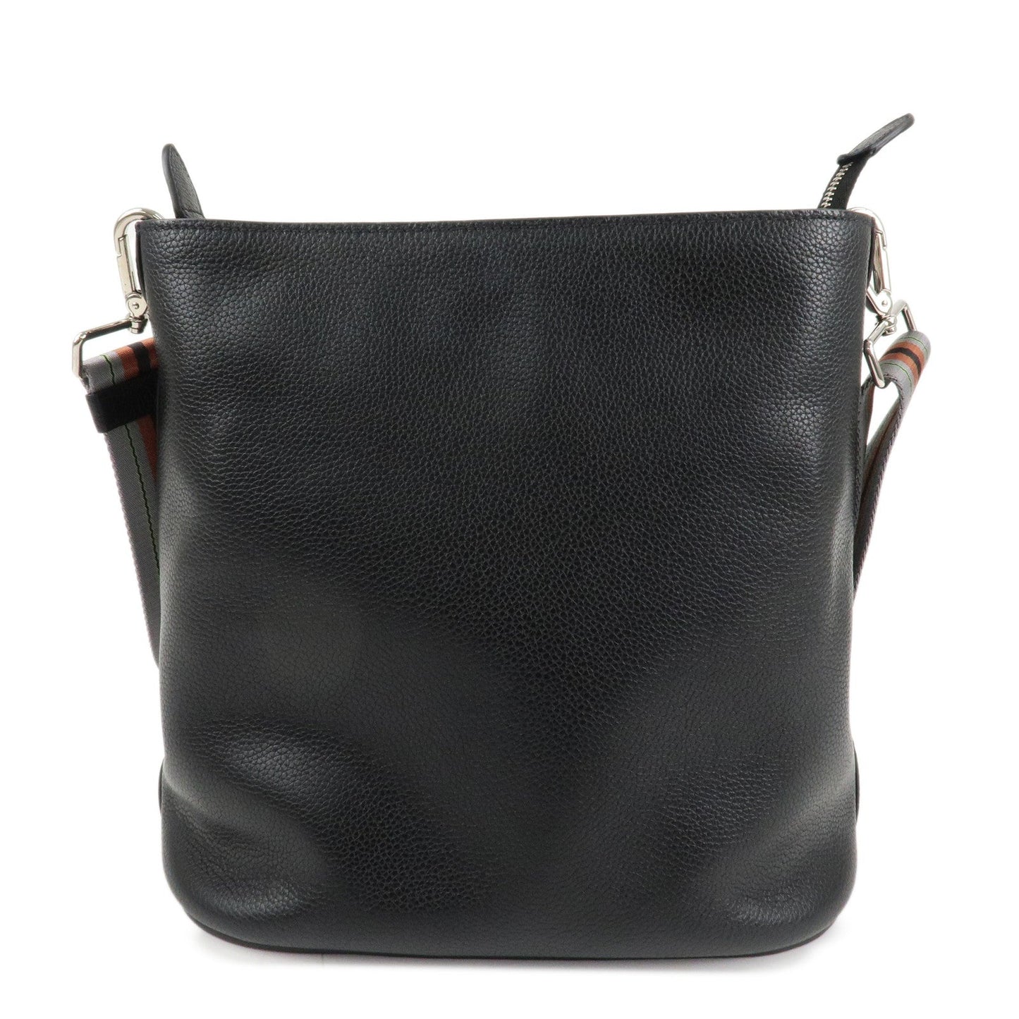 PRADA VITELLO PHENIX Calf Leather Shoulder Bag Black 1BE057  d