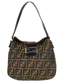 Fendi   Tobacco Zucca Monogram Flap Baguette Bag