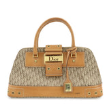 Christian Dior Trotter Street Chic Jacquard Canvas Leather Hand Bag