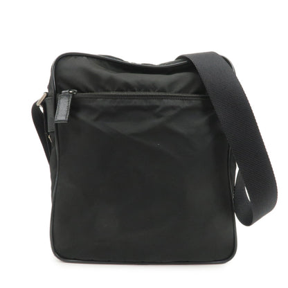 PRADA Logo Nylon Leather Shoulder Bag Crossbody Bag Black BT0421