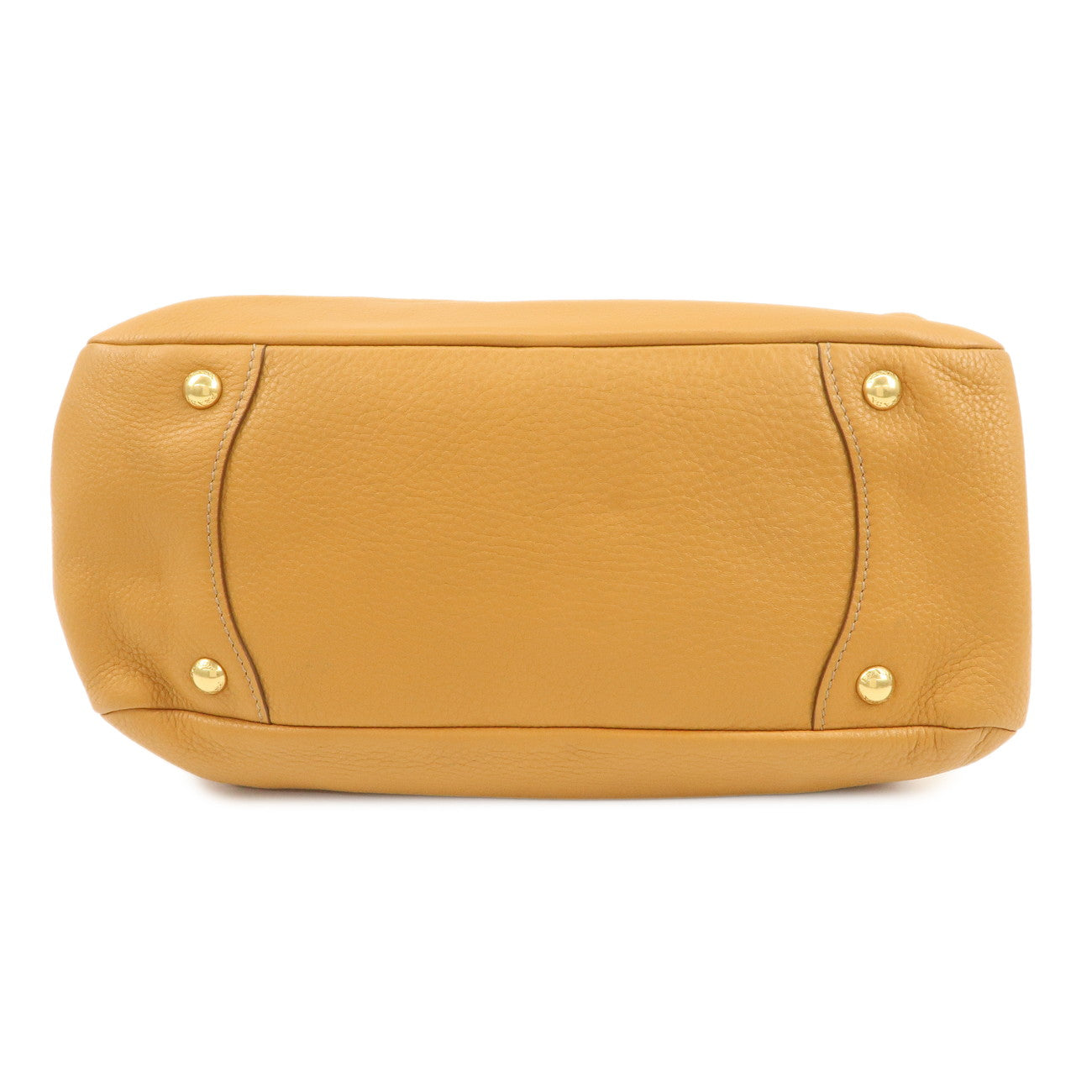 PRADA Logo Leather Chain Shoulder Bag Boston Bag Hand Bag Camel BL0692  d