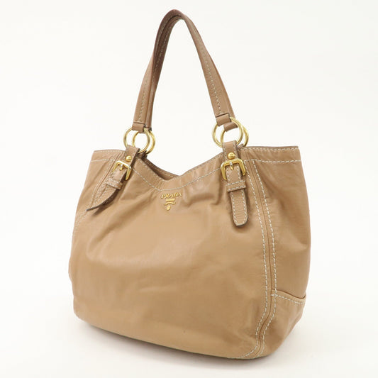PRADA Leather Shoulder Bag Hand Bag Shoulder Bag Beige Gold BR4691  d