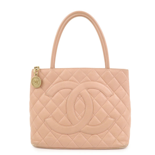 CHANEL Matelasse COCO Mark Medallion Tote Bag Hand Bag Pink A01804