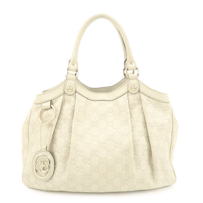 GUCCI Sukey Guccissima Leather Tote Bag Hand Bag Ivory 211944  d