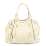 GUCCI Sukey Guccissima Leather Tote Bag Hand Bag Ivory 211944  d