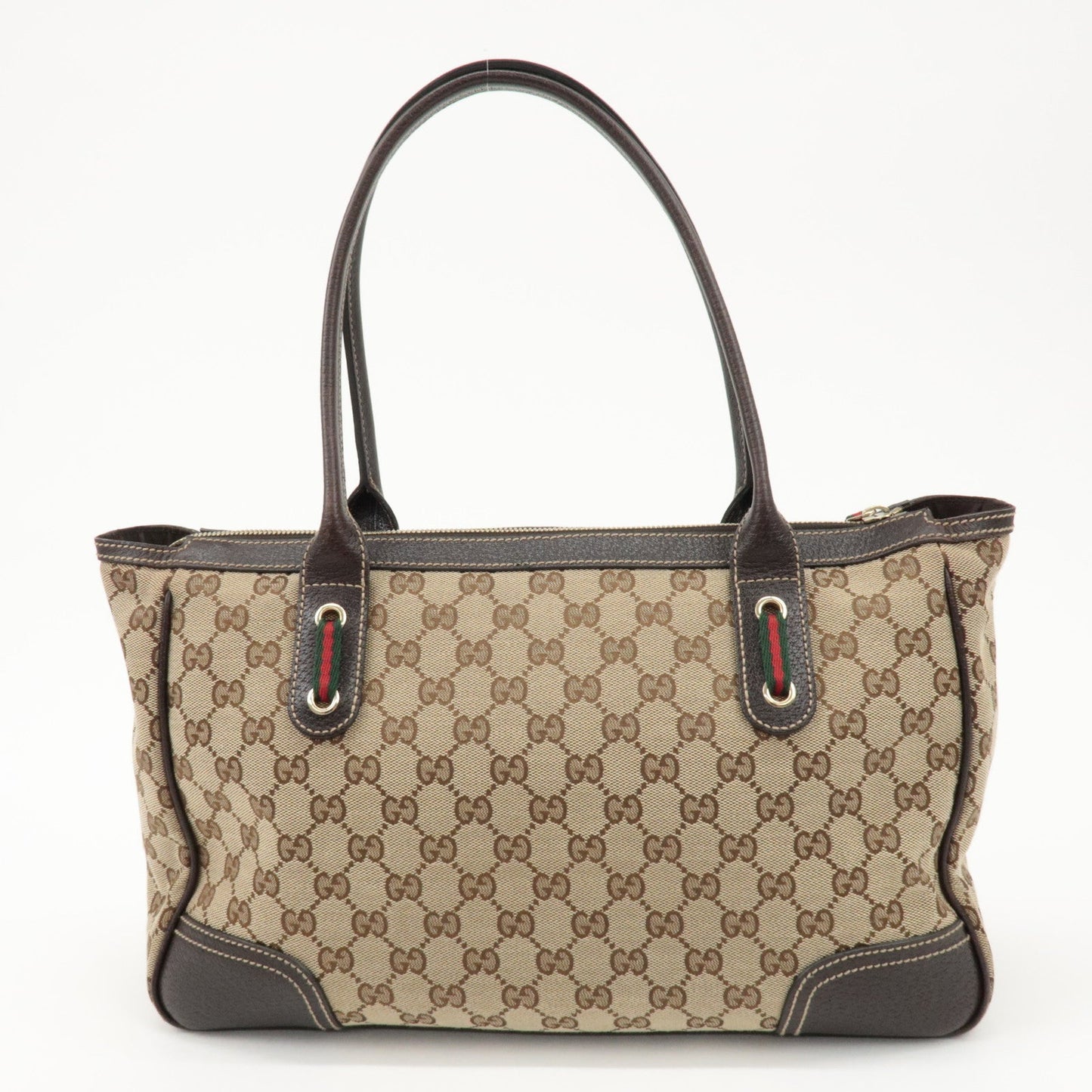 GUCCI Princy Sherry GG Canvas Leather Tote Bag Beige 177052  d