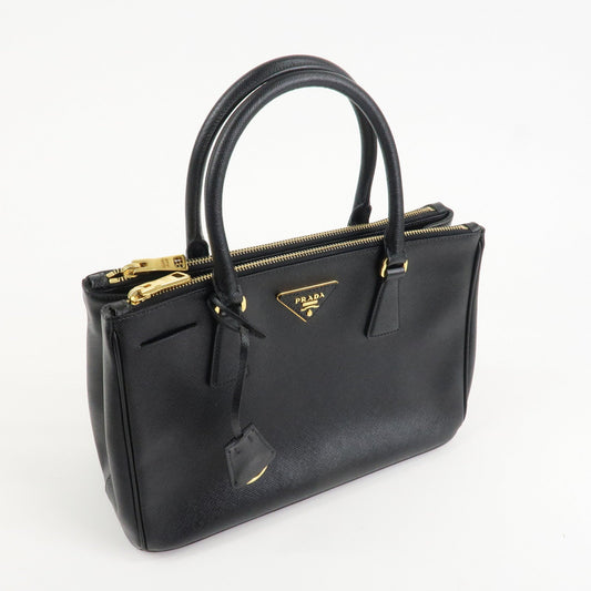 PRADA Triangle Logo Saffiano Leather 2WAY Hand Bag Black BN1801  d