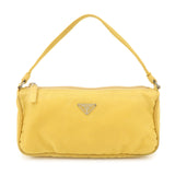 PRADA Triangle Logo Nylon Pouch Shoulder Bag Hand Bag Yellow  d