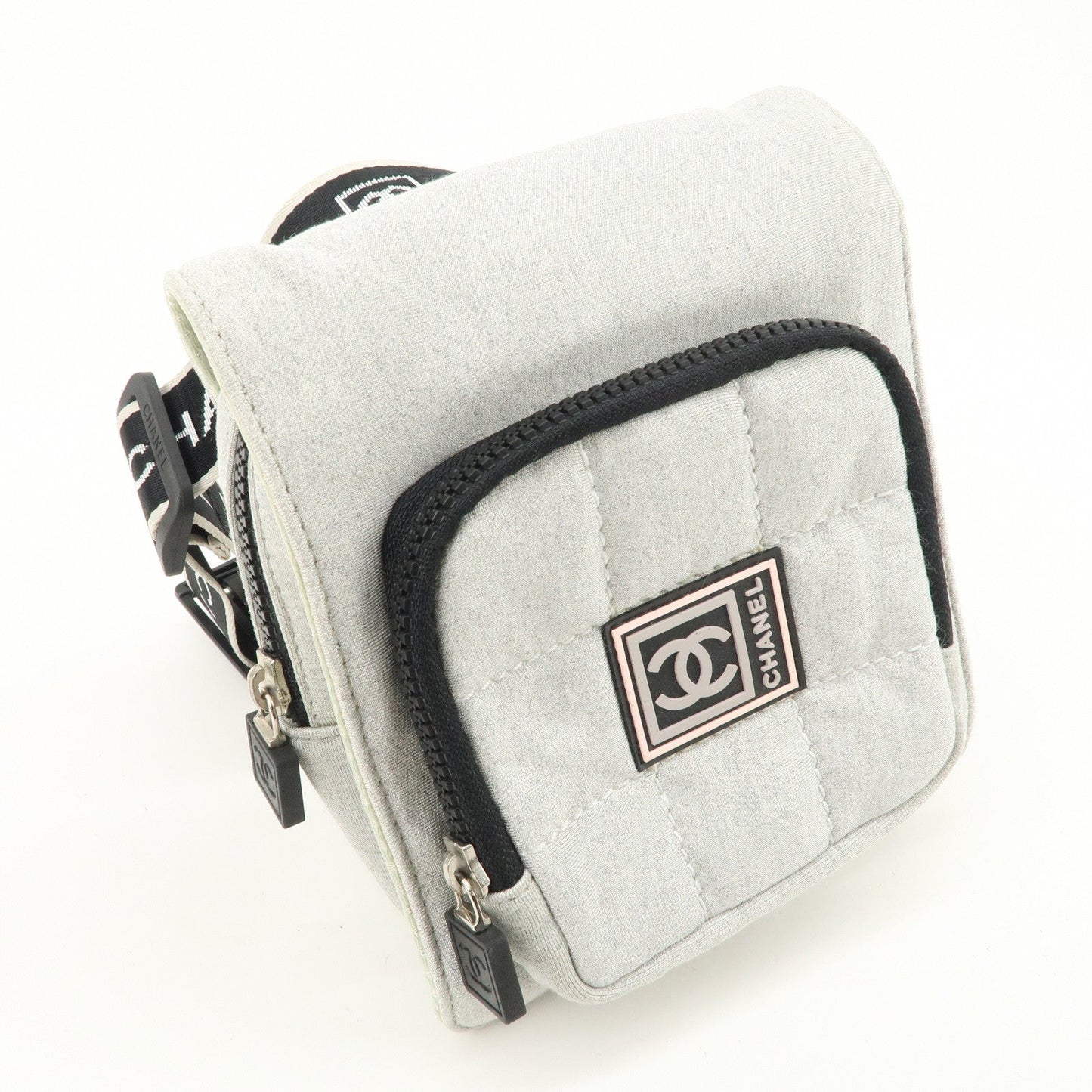 CHANEL Sport Line Cotton Jersey Waist Bag Body Bag Grey
