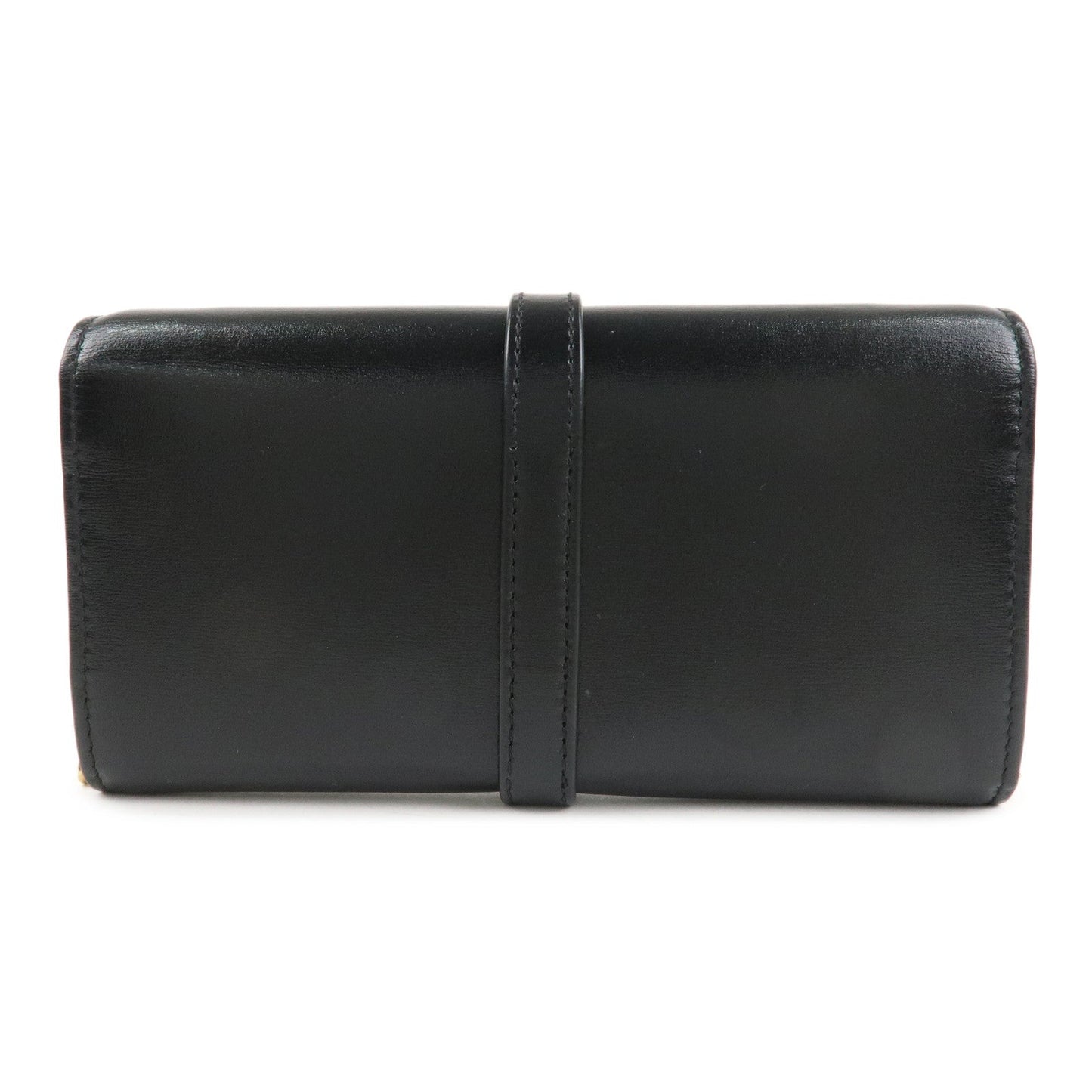 GUCCI Jackie 1961 Leather Chain Wallet WOC Black Gold 652681  d