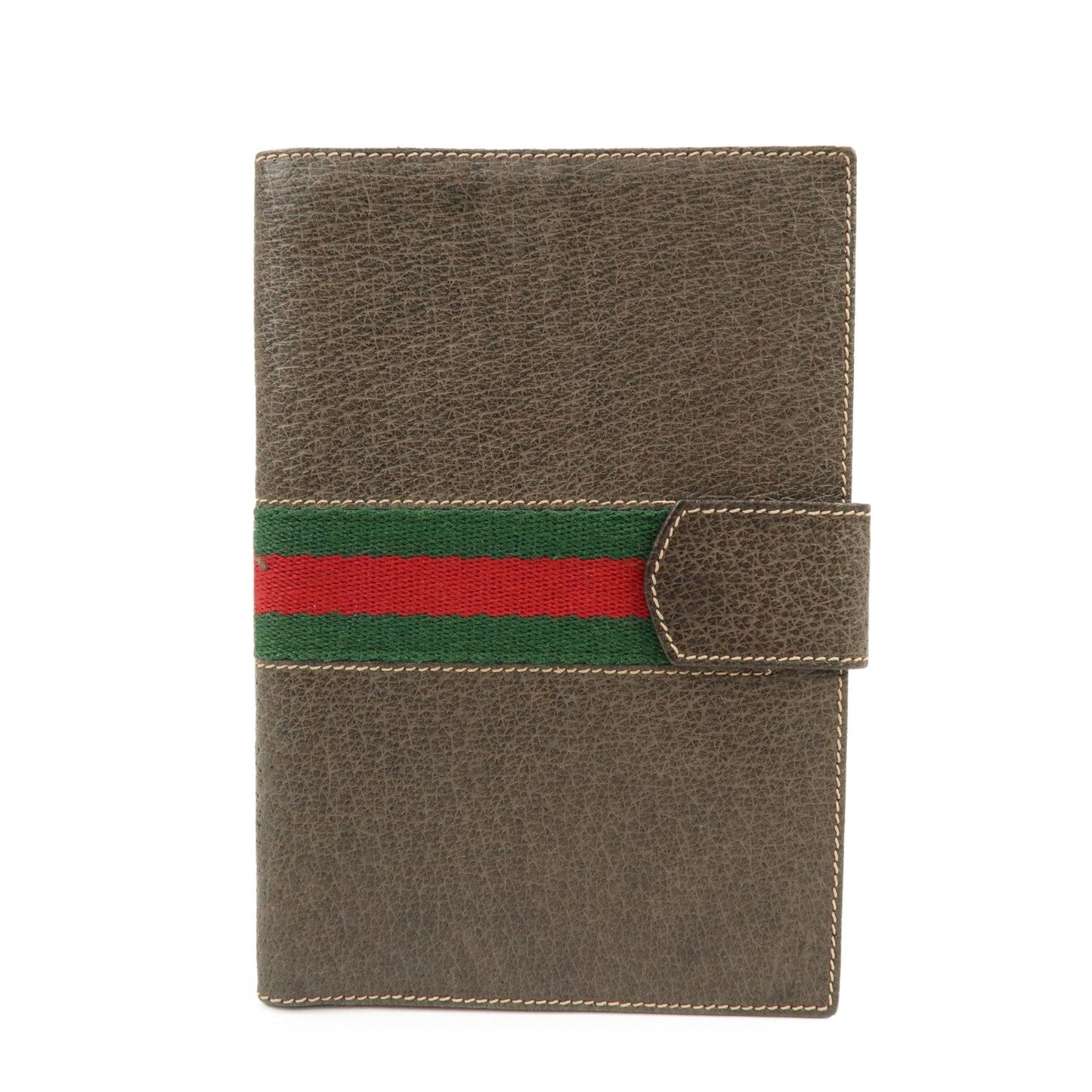 GUCCI Sherry Leather Agenda Cover Planner Cover Passport Case Brown