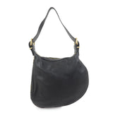 FENDI Logo Leather Shoulder Bag Hand Bag Black 8BR228