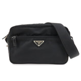 PPRADA Triangle Logo Nylon Leather Shoulder Bag NERO Black BT0166  d