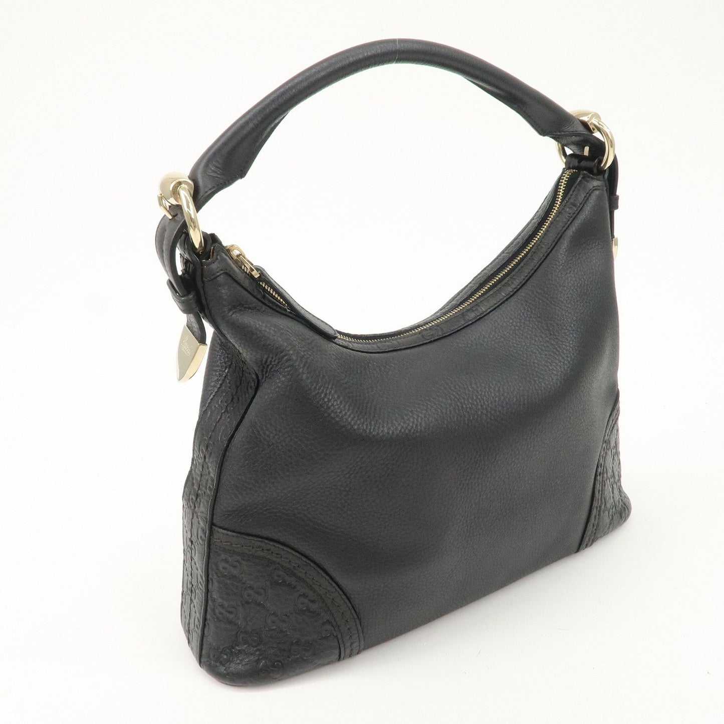 GUCCI Guccissima Leather Shoulder Bag Hand Bag Black 181515  d