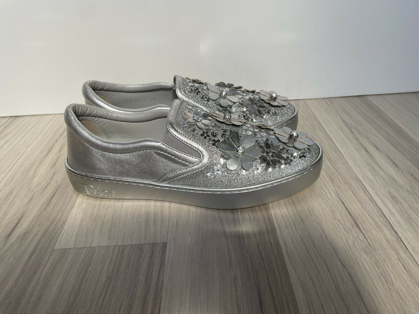Dior leather slip on sneakers
