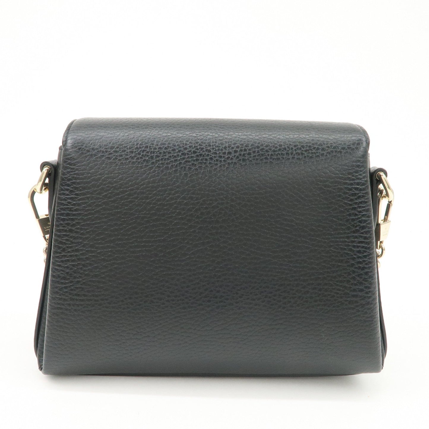 GUCCI Interlocking G Leather Chain Shoulder Bag Black 607720  d