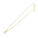 Christian Dior Logo Metal 1P Stone Necklace Choker Gold