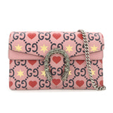 GUCCI Dionysus Super Mini Bag Heart Chain Shoulder Bag Pink 476432