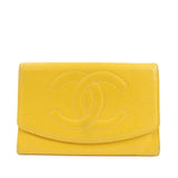 CHANEL COCO Mark Caviarskin Bi-Fold Card Case Coin Case 4072657  d