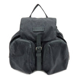 GUCCI GG Nylon Leather Backpack Ruck Sack Black 406361