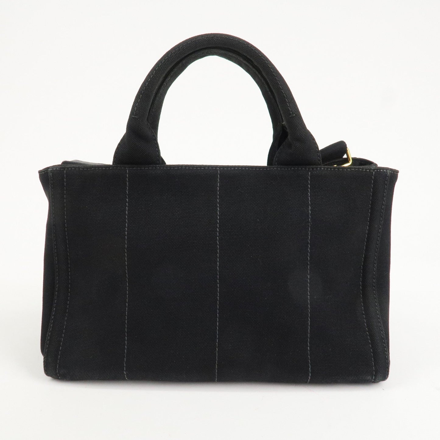 PRADA Canapa Mini Canvas 2Way Hand Bag Tote Bag Black 1BG439  d