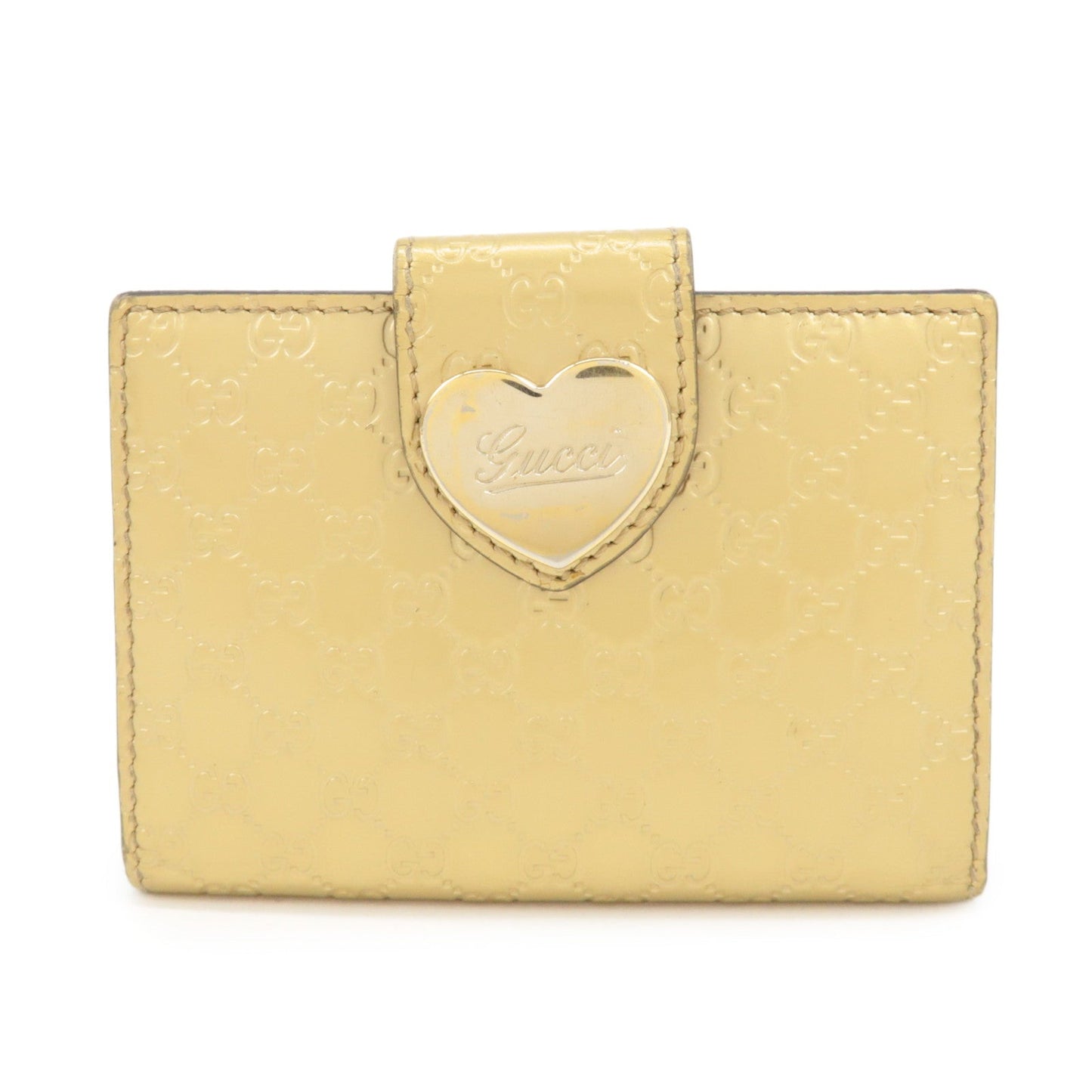 GUCCI Micro Guccissima Leather Card Case Gold 224261  d