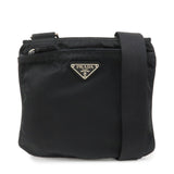 PRADA Triangle Logo Nylon Shoulder Bag Crossbody Bag Black BT7372