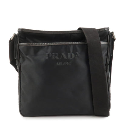 PRADA Triangle Logo Nylon Shoulder Bag Hand Bag Black