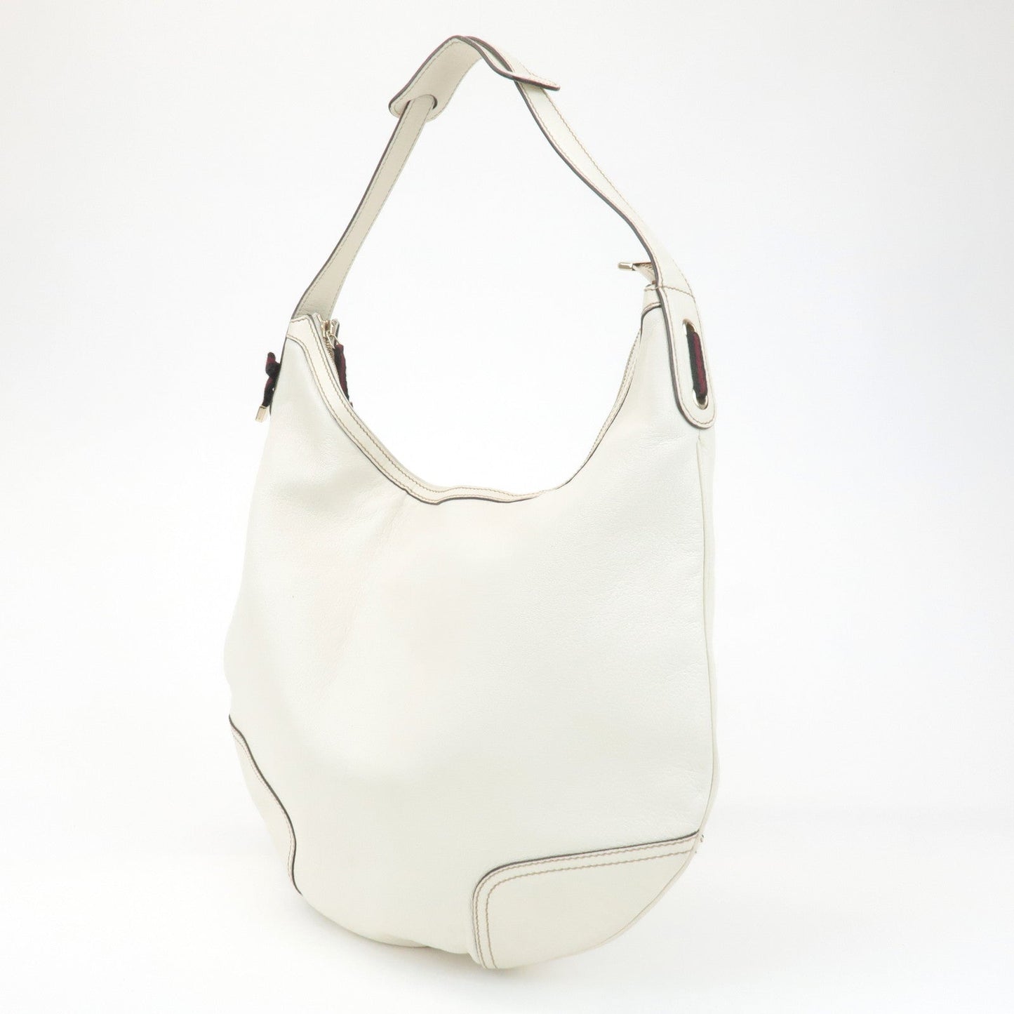 GUCCI Sherry Princy Leather Shoulder Bag White 162882  d