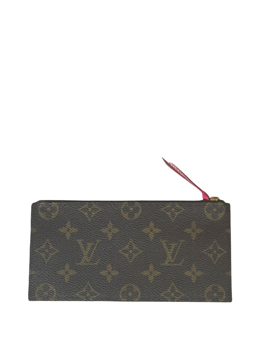 Louis Vuitton Monogram/ Fuchsia Felicie Chain Wallet Zippered Insert