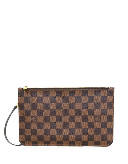 Louis Vuitton Damier Ebene Neverfull Pochette Wristlet Bag