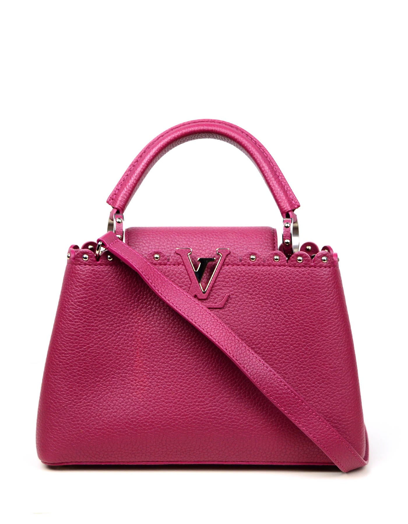 Louis Vuitton Groseille Taurillon Lace Croquets Capucines BB Crossbody