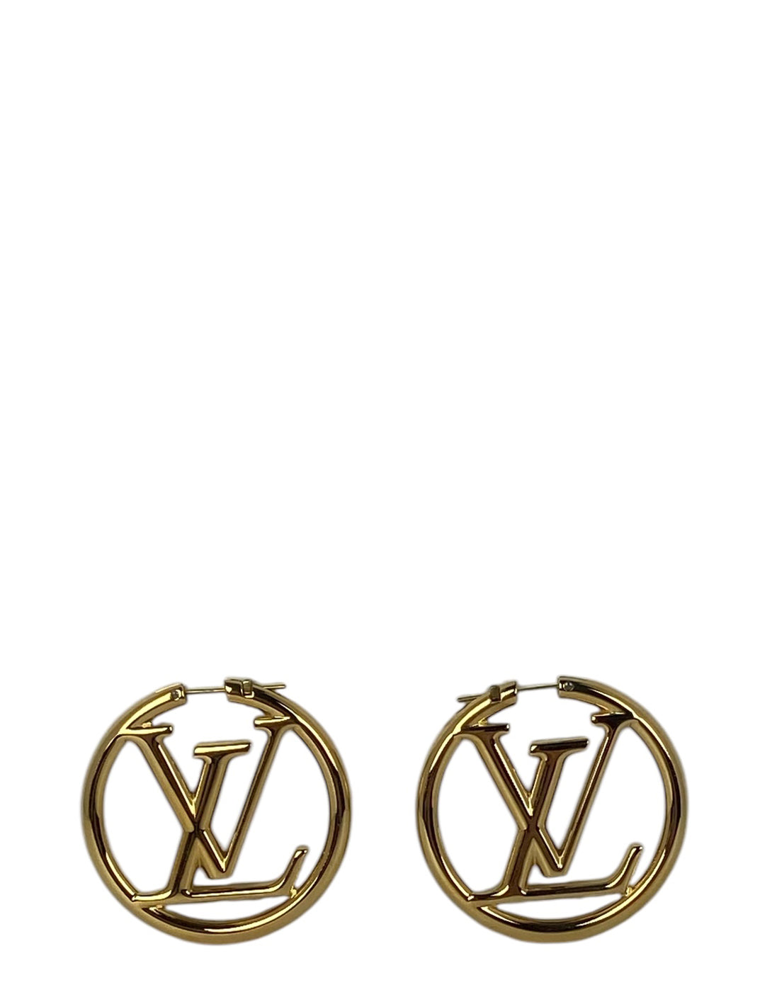 Louis Vuitton Gold Metal Louise Hoop Earrings