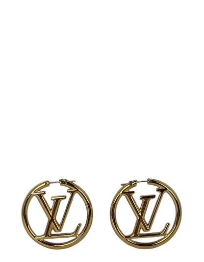 Louis Vuitton Gold Metal Louise Hoop Earrings